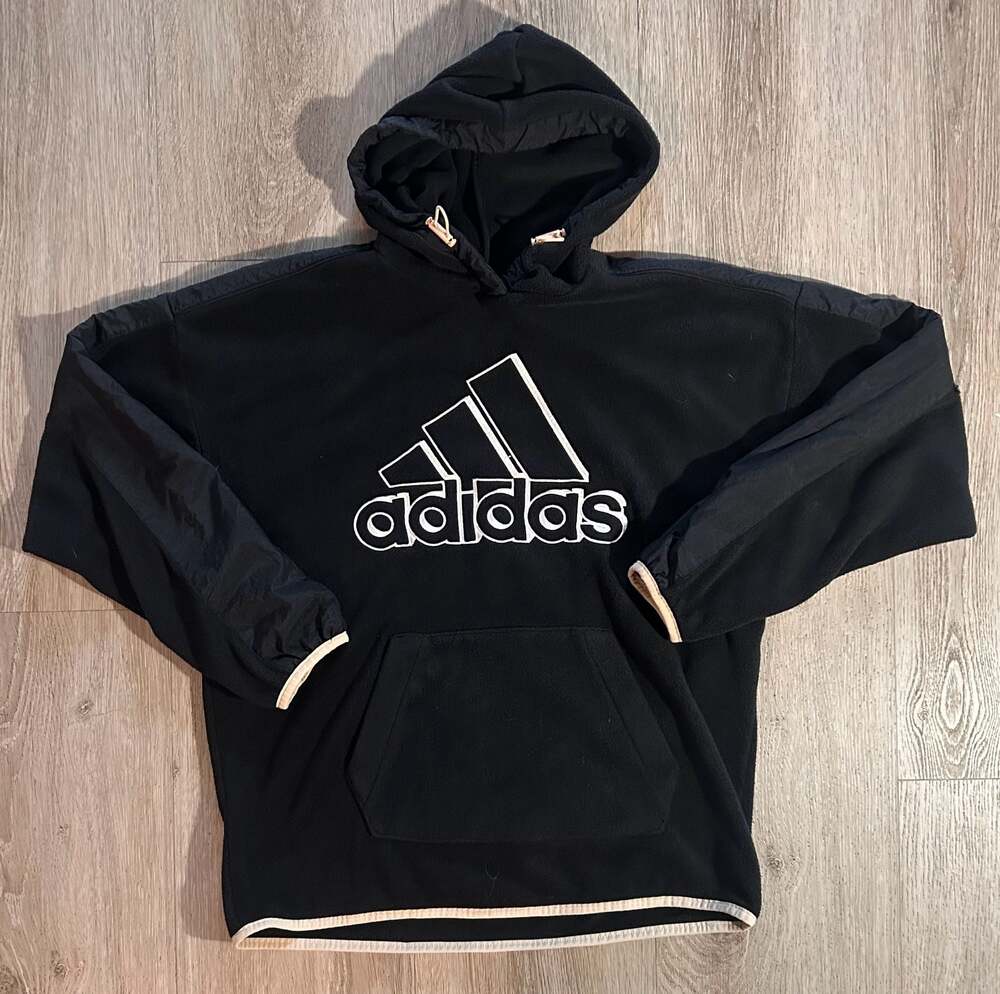 Adidas Women's Essentials Brand Love Giant Logo Polar Fleece Hoodie